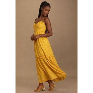 Lulus Charm and Charisma Mustard Maxi Dress XS